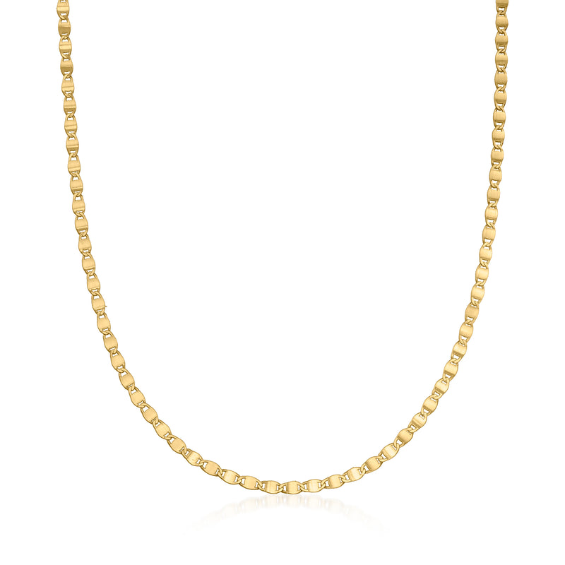 14kt yellow gold mirror-link adjustable necklace with oval link chain