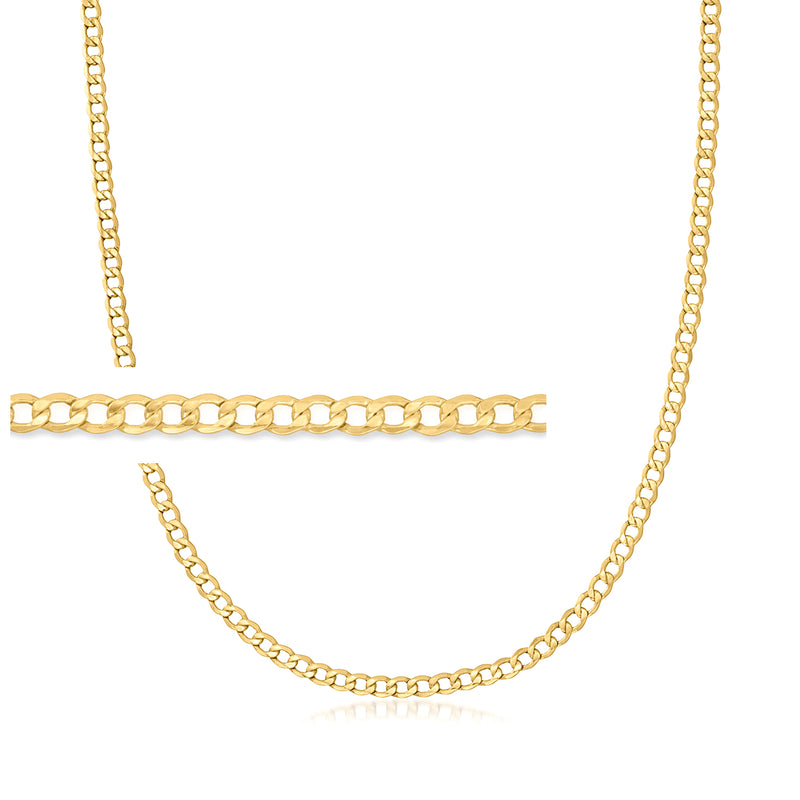 14kt yellow gold curb-link necklace with oval chain links
