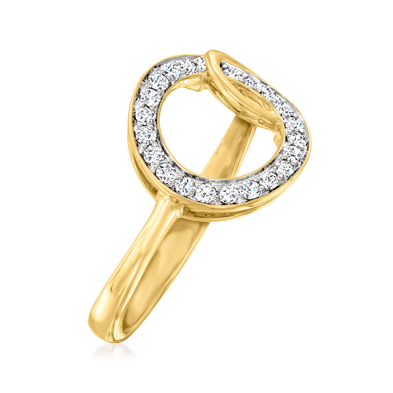 14kt yellow gold diamond interlocking circle ring