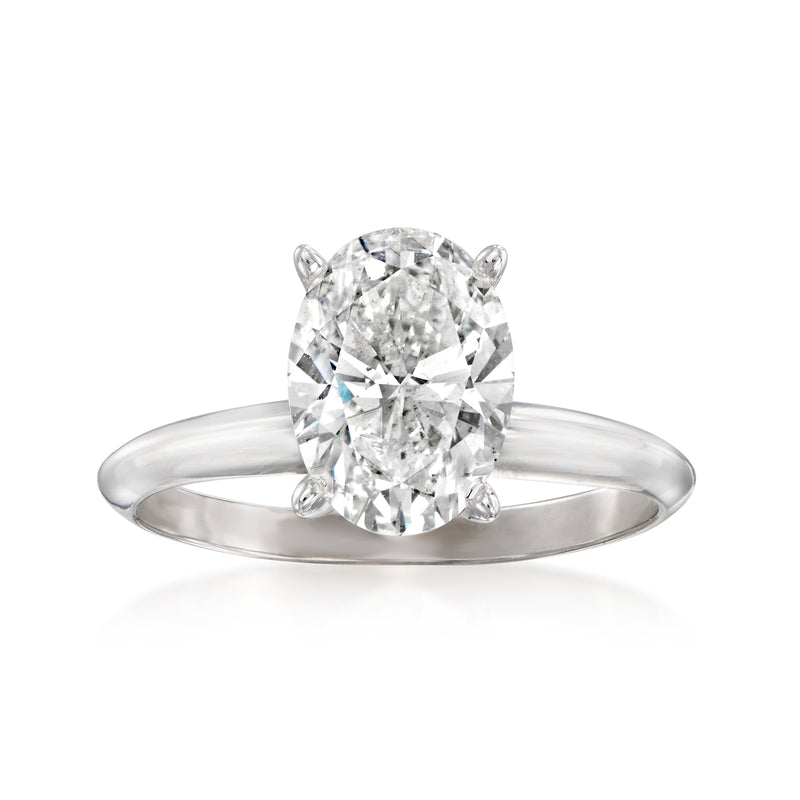 14kt white gold diamond solitaire ring with round center stone