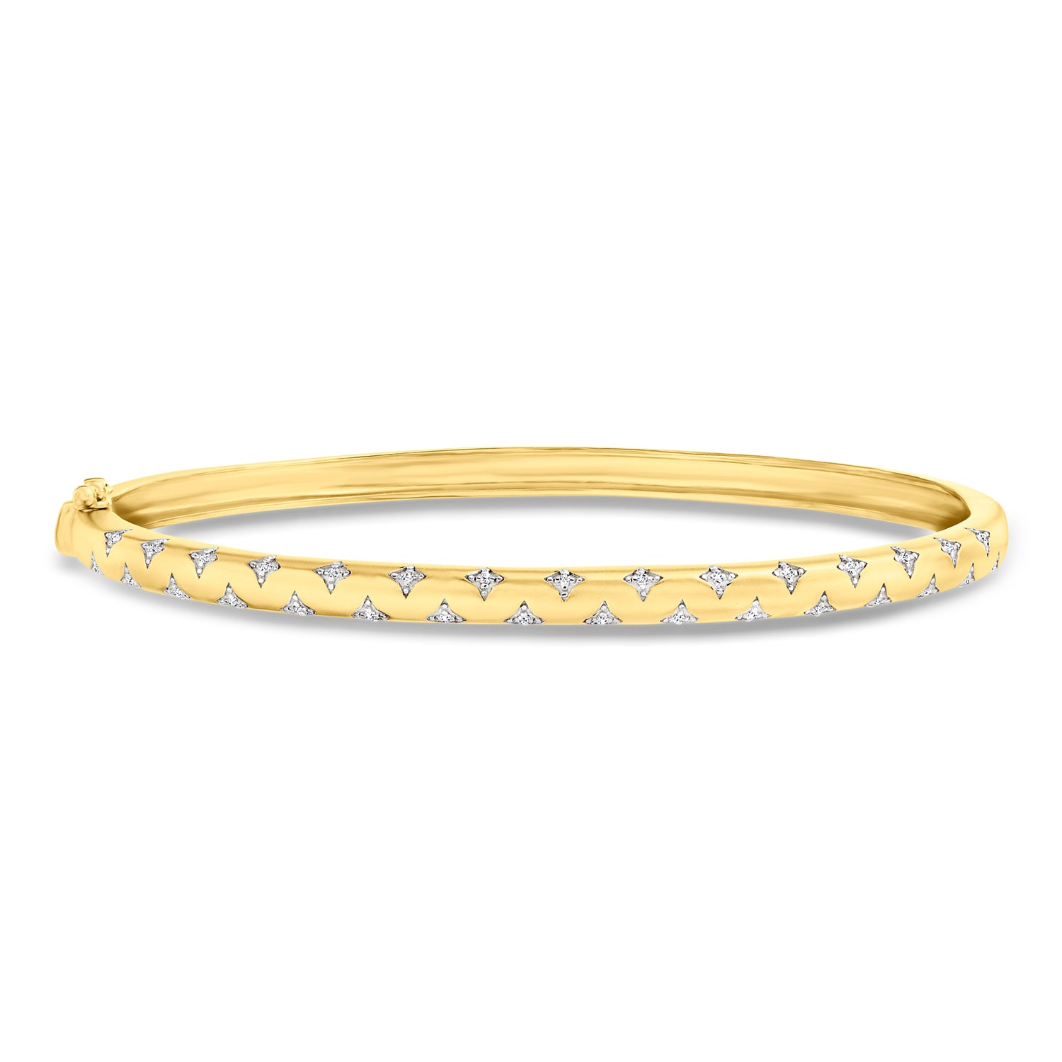 .10 ct. t.w. Diamond Star Bangle Bracelet in 18kt Gold Over Sterling