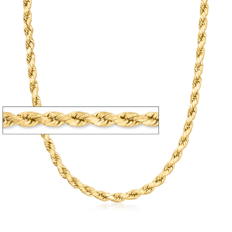 Yellow gold rope-chain necklace with twisted braided links