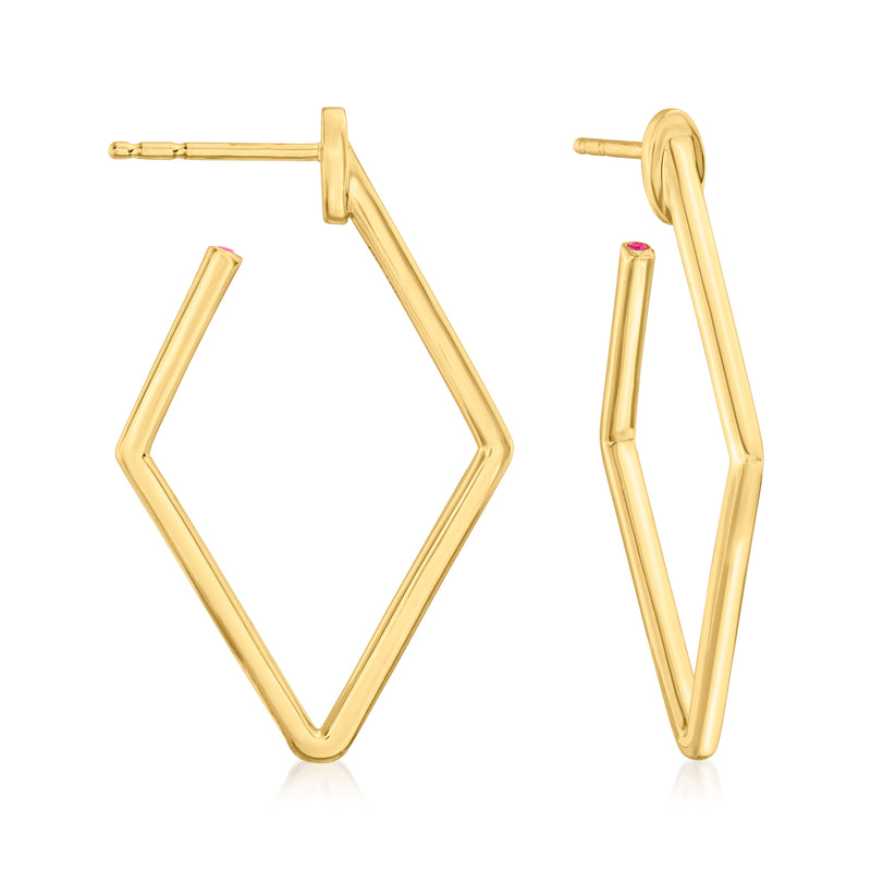 Roberto Coin 18kt yellow gold square hoop earrings