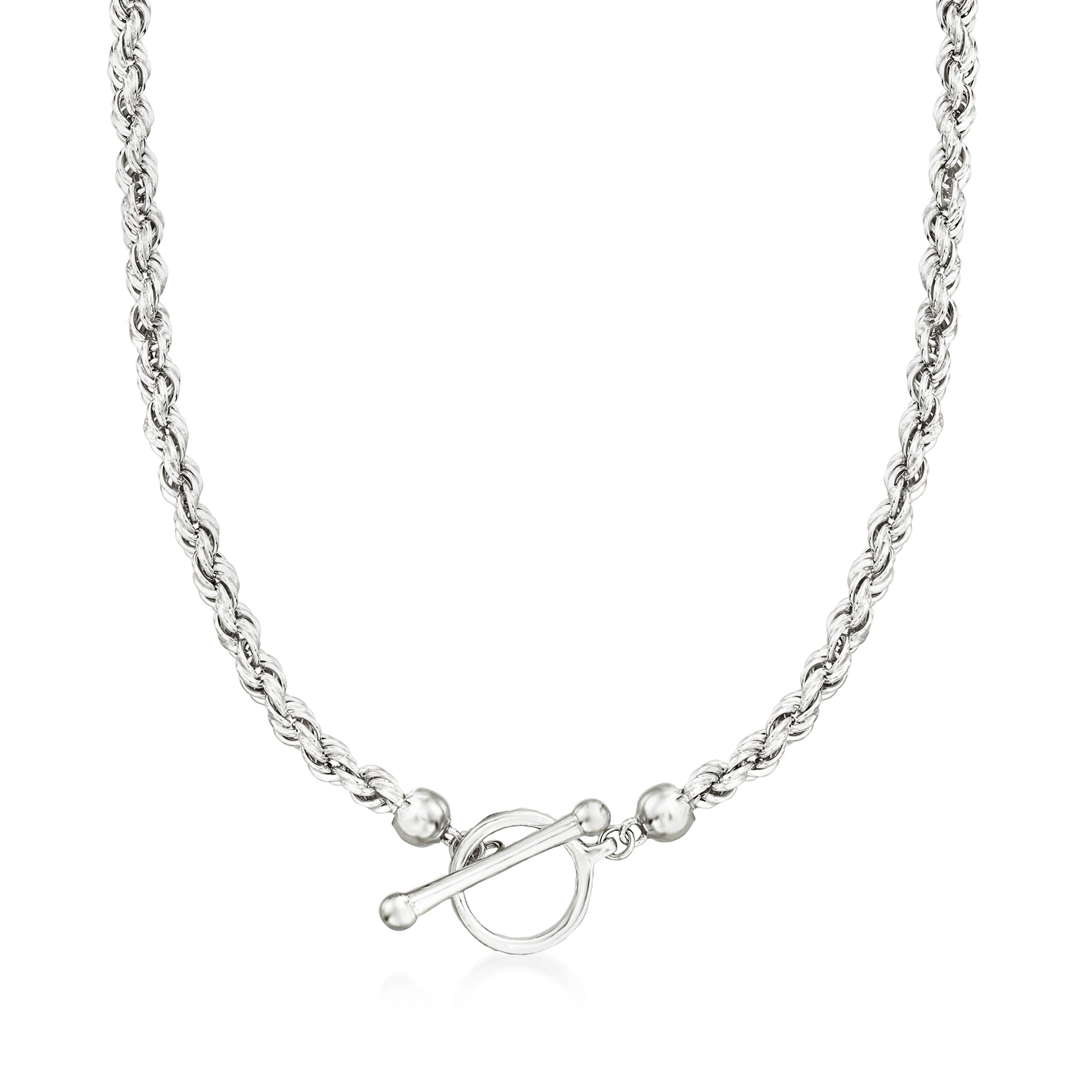 Ross-Simons Sterling Silver Rope-Chain Toggle Necklace | eBay