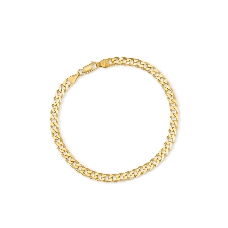 18kt gold over sterling curb-link anklet, polished curb chain links