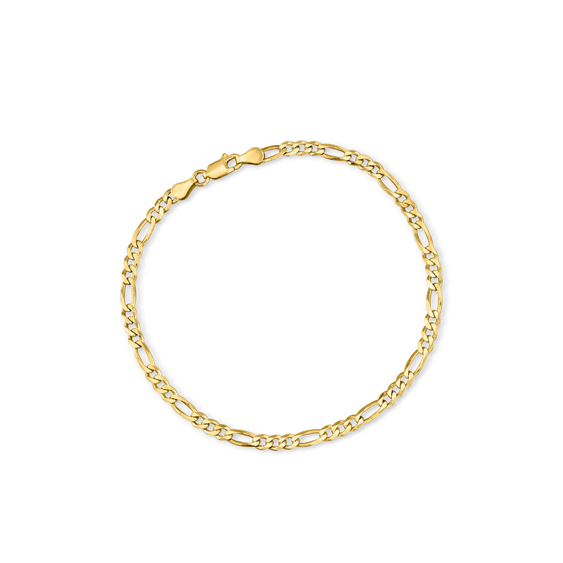 Gold over sterling figaro-link anklet with small clasp