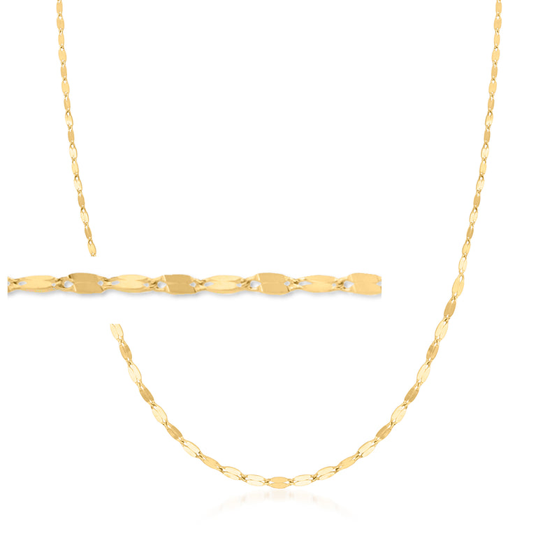 10kt yellow gold graduated lumachina-chain necklace, oval link pattern