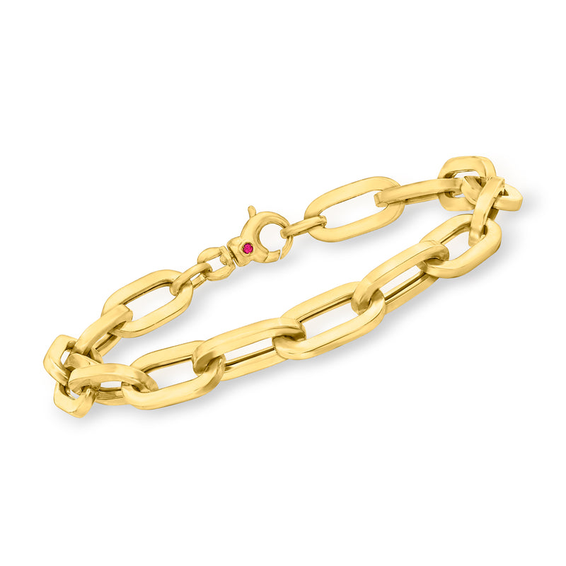 Roberto Coin 18kt yellow gold oval-link bracelet with interlocking chain links