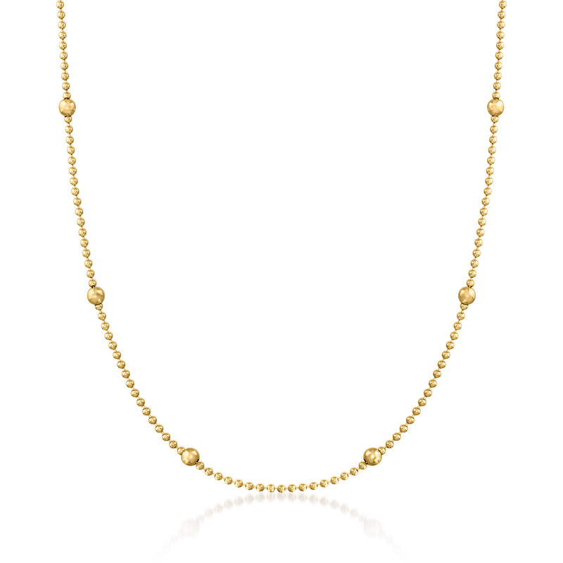 Roberto Coin 18kt yellow gold bead station necklace with small round bead links