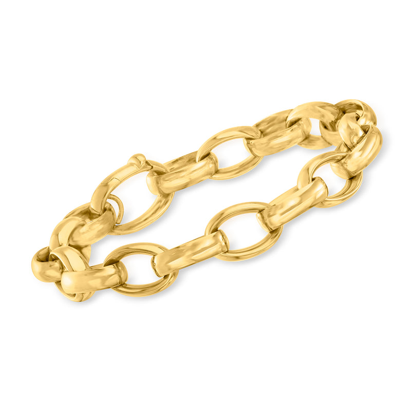 Roberto Coin 18kt yellow gold cable-chain bracelet with oval links and toggle clasp
