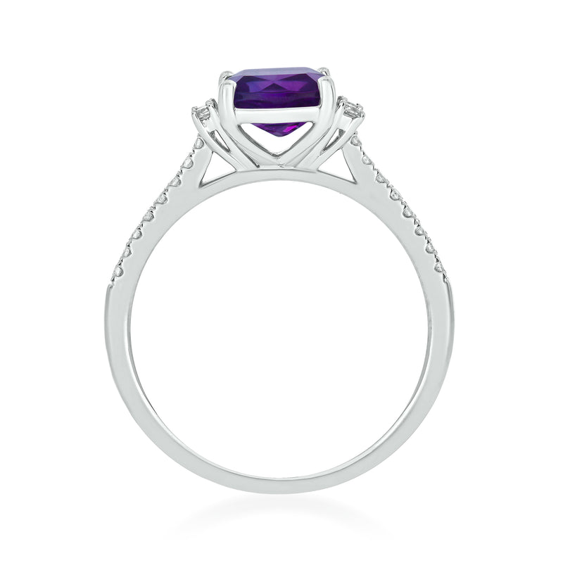1.30 Carat Amethyst and .15 ct. t.w. Diamond Ring in 14kt White Gold