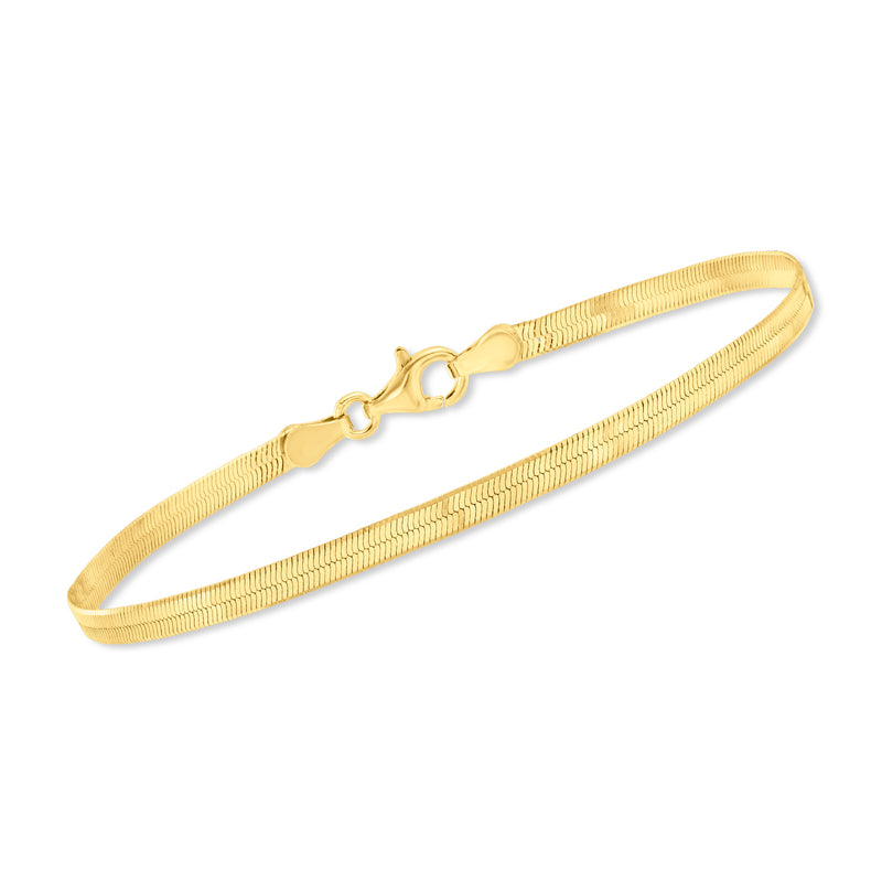 Gold-tone mesh chain bracelet with round clasp and small end loops