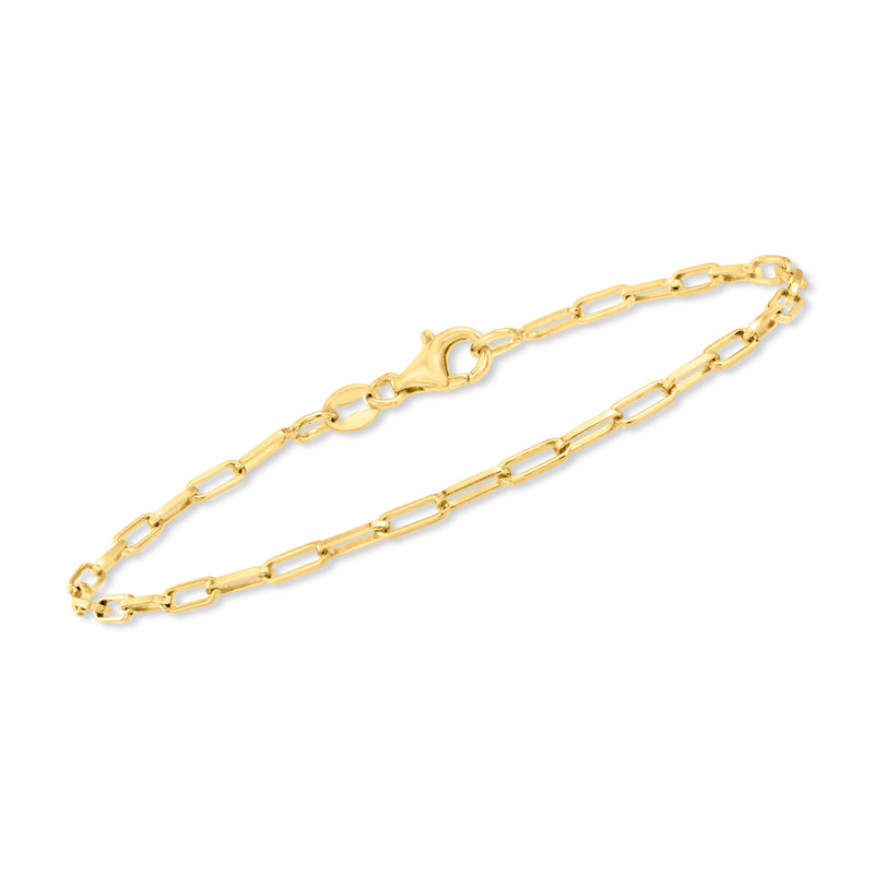 Gold-tone curb-link bracelet with oval clasp links and open ends