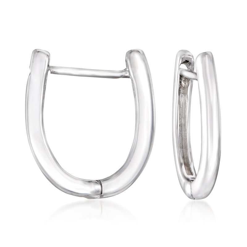 Sterling silver removable hoop drop earrings with paper clip link detail