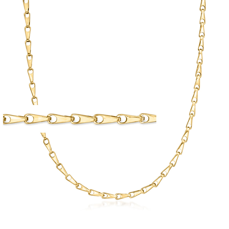 14kt yellow gold fancy-link necklace with oval link chain