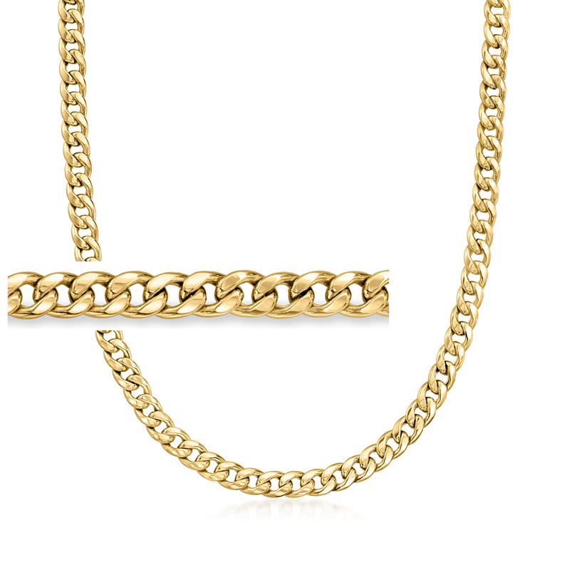 10kt yellow gold curb-link chain necklace