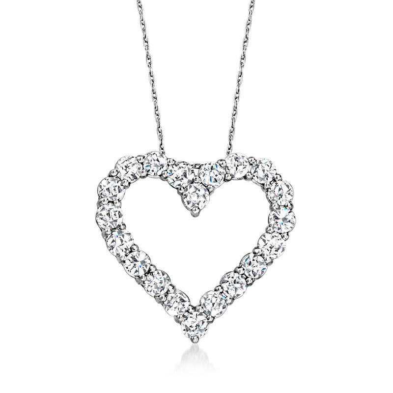 2.00 ct. t.w. Diamond Heart Pendant Necklace in 14kt White Gold