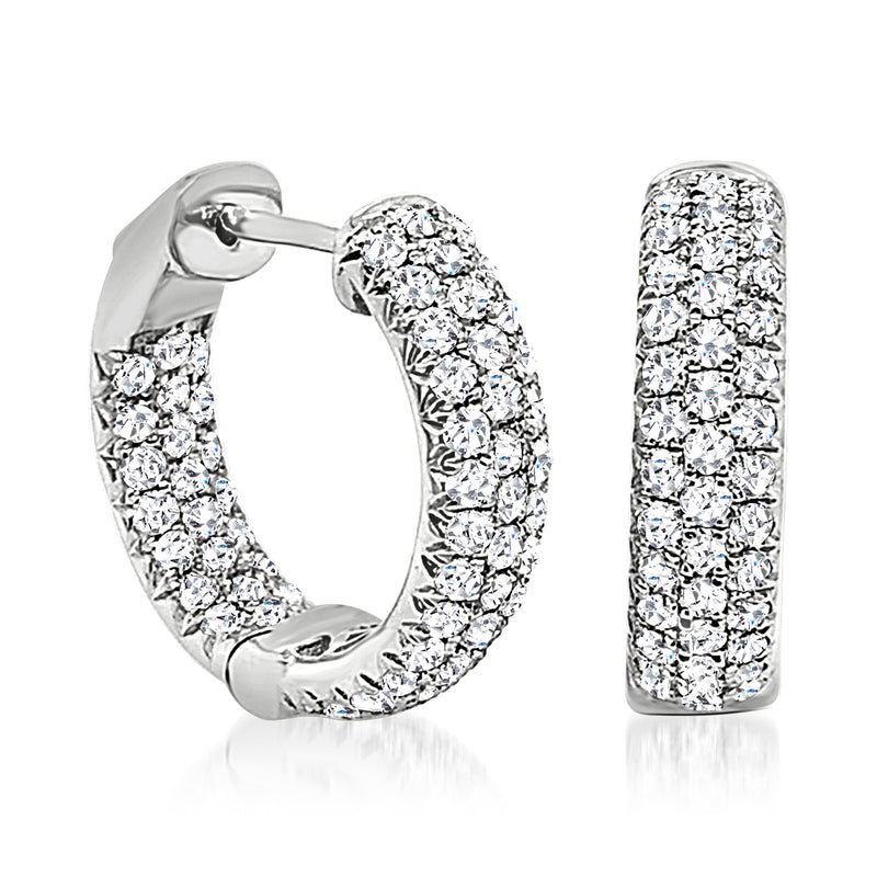Diamond inside-outside hoop earrings in 14kt white gold