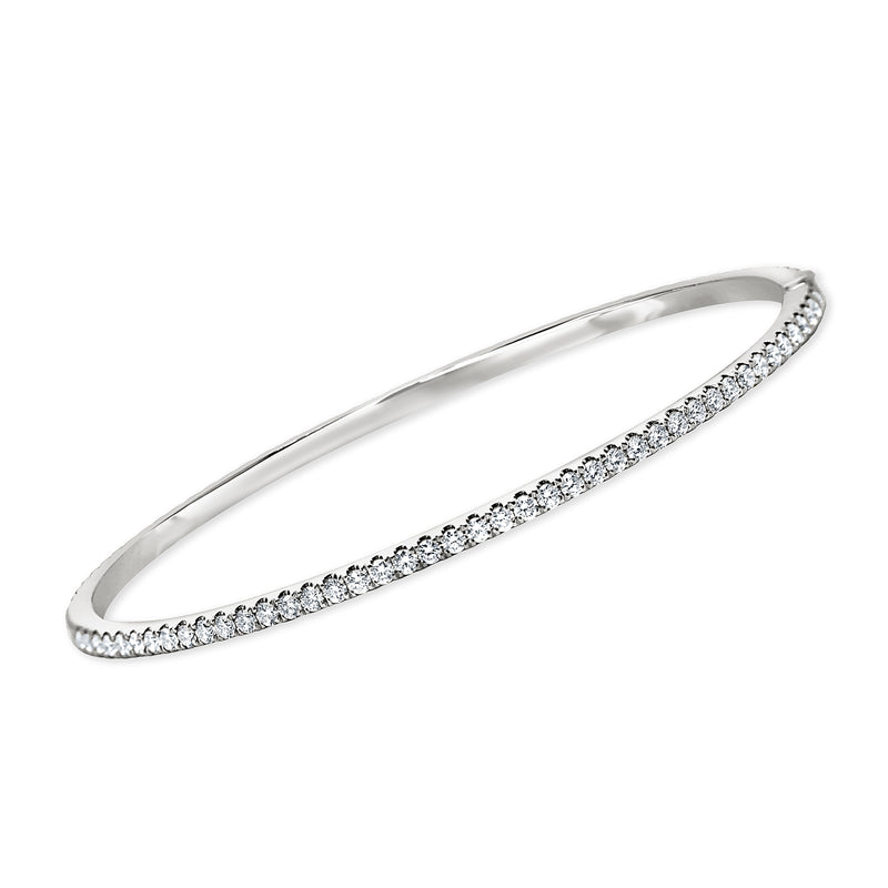 14kt white gold diamond eternity bangle bracelet