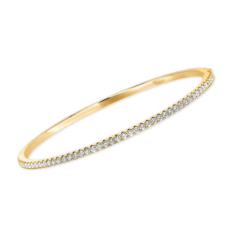 14kt yellow gold diamond eternity bangle bracelet