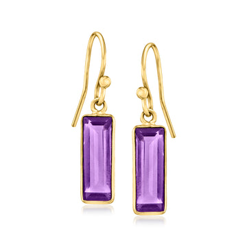 3.60 ct. t.w. Amethyst Drop Earrings in 18kt Gold Over Sterling