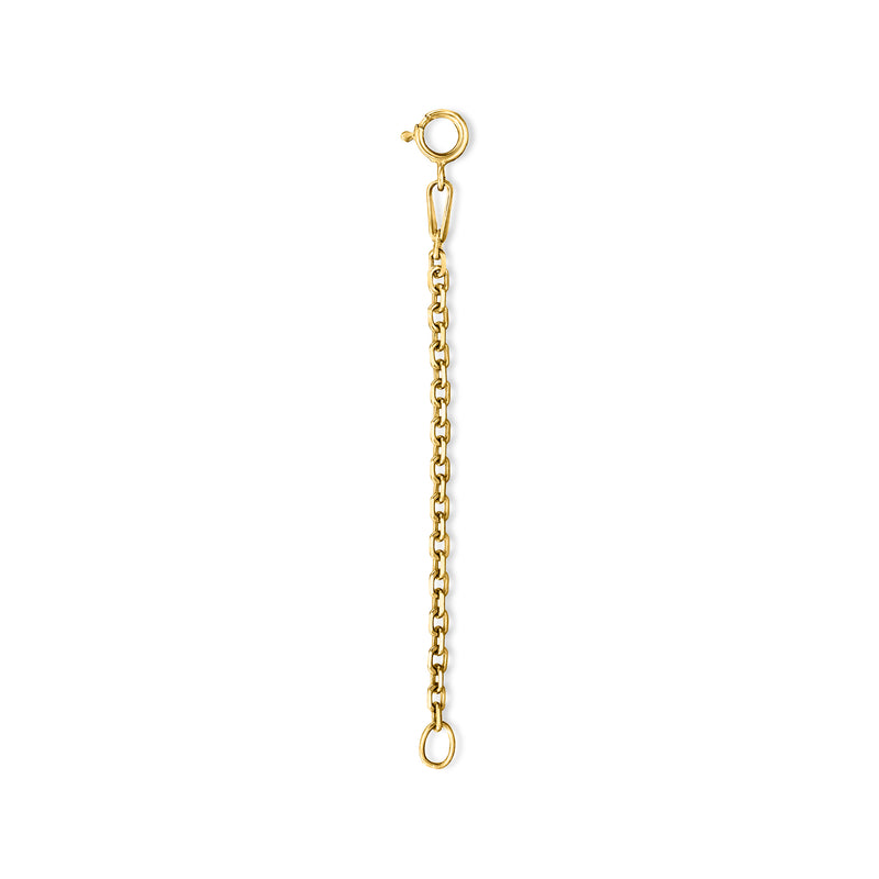 14kt yellow gold cable-chain necklace extender with round ring links