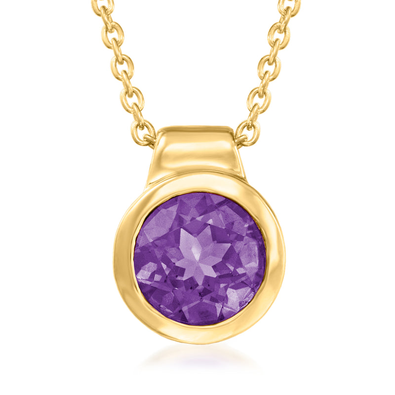 1.60 ct. t.w. Amethyst Jewelry Set: Pendant Necklace and Ring in 18kt Gold Over Sterling
