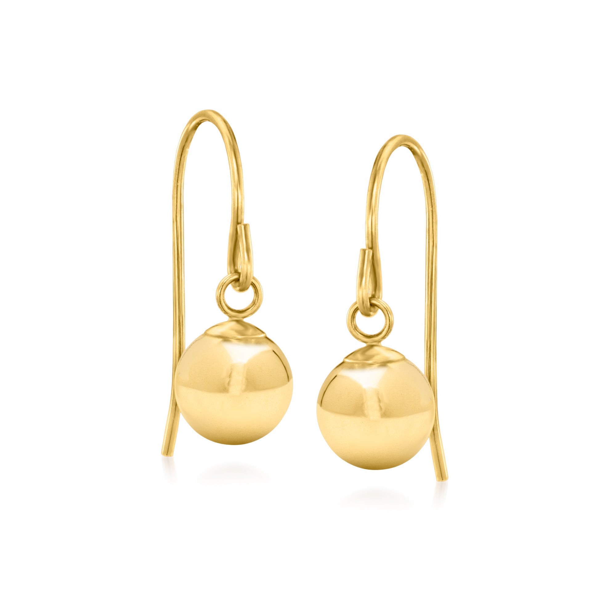 Italian 14kt Yellow Gold Ball Drop Earrings