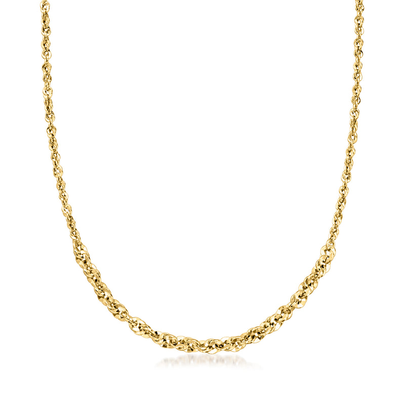14kt yellow gold graduated rope-chain necklace