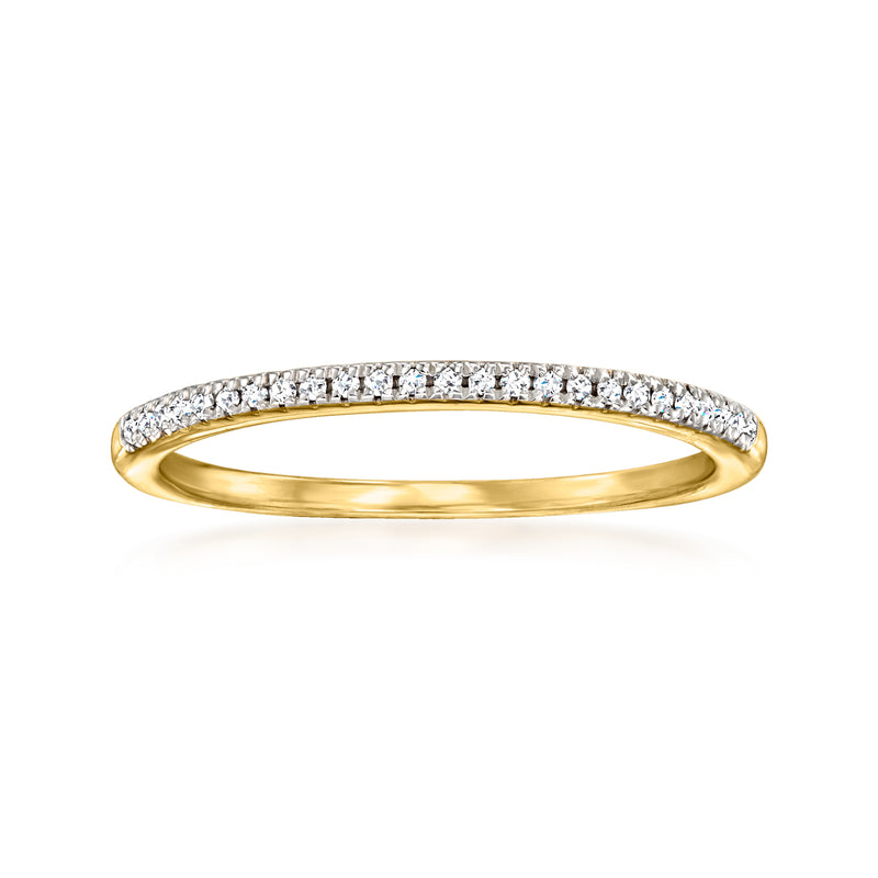 18kt gold over sterling diamond ring with single row of pavé diamonds