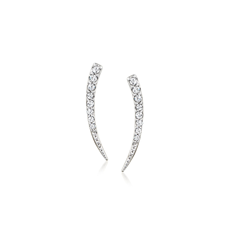 Curved diamond post earrings in 14kt yellow gold