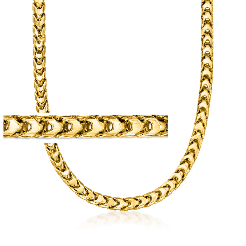 Yellow gold Franco-chain necklace with polished, chunky links