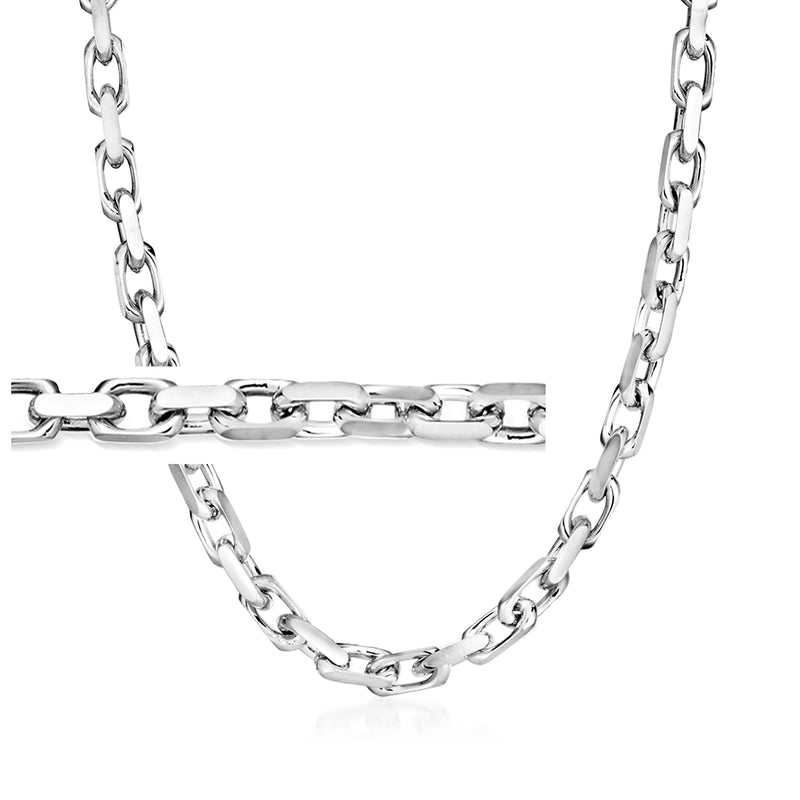 14kt white gold cable-chain necklace with oval interlocking links