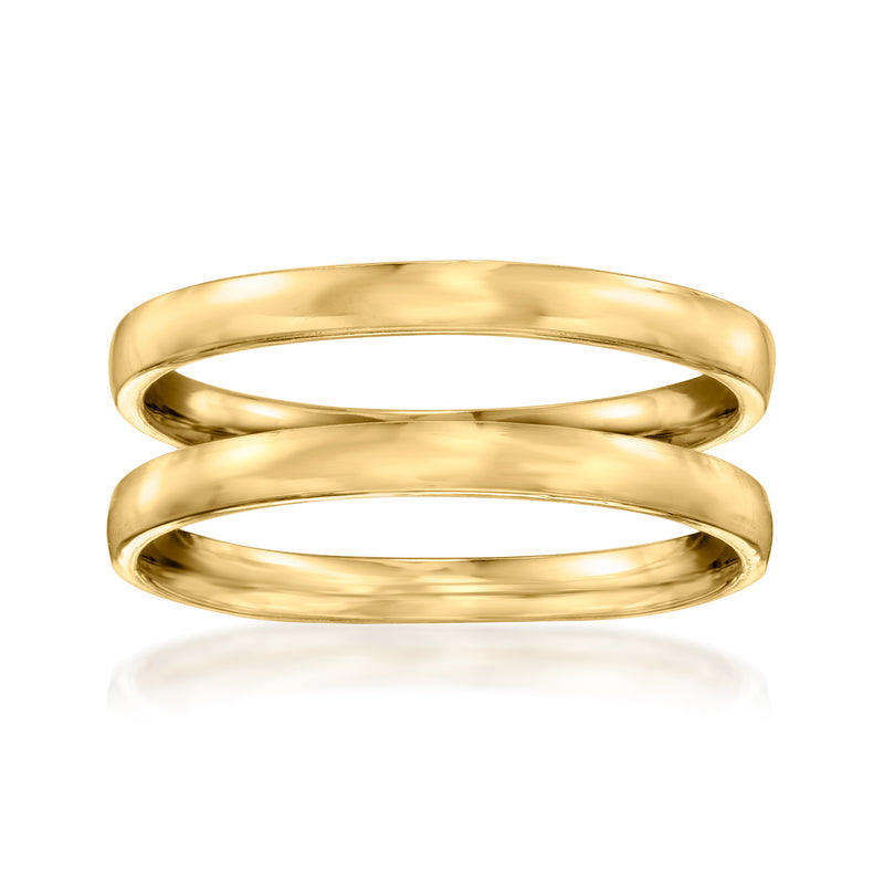 18kt gold over sterling stackable ring set, two slim polished bands