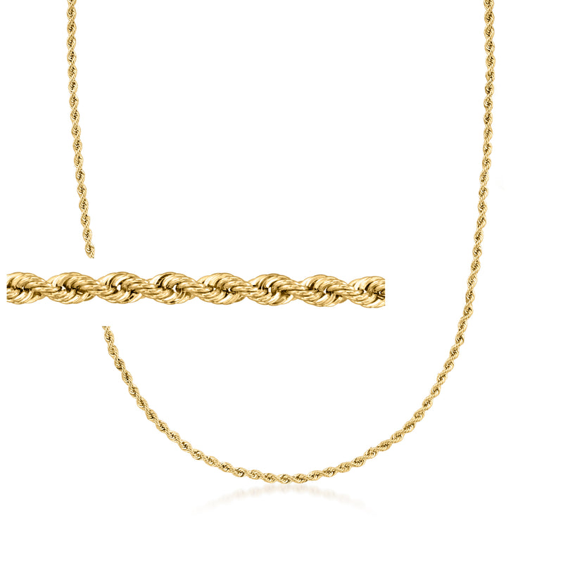 18kt yellow gold rope-chain necklace, twisted rope links, curved profile