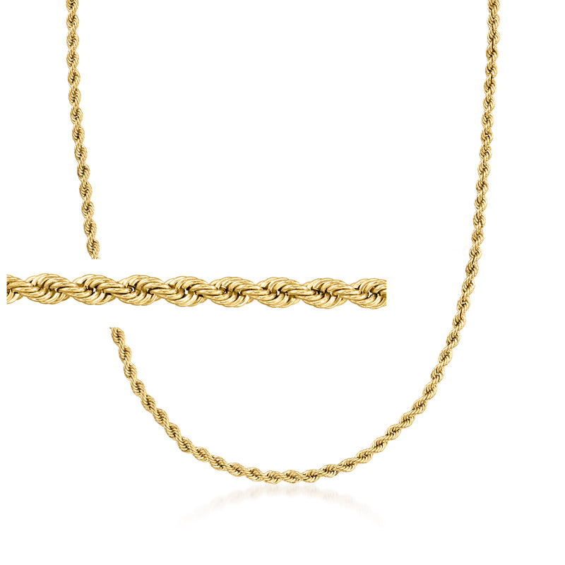 18kt yellow gold rope-chain necklace, coiled links with polished shine