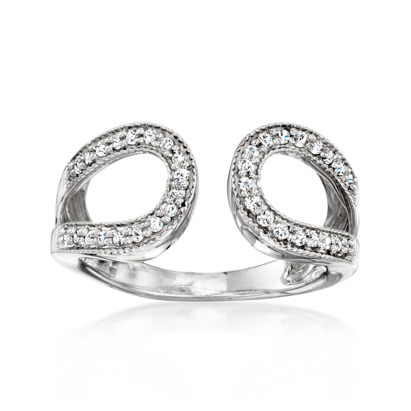 Diamond open-space loop ring in sterling silver