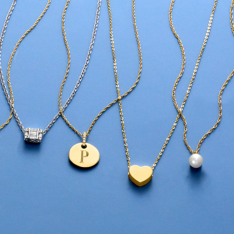 14kt yellow gold pearl pendant necklace with round white pearl on chain