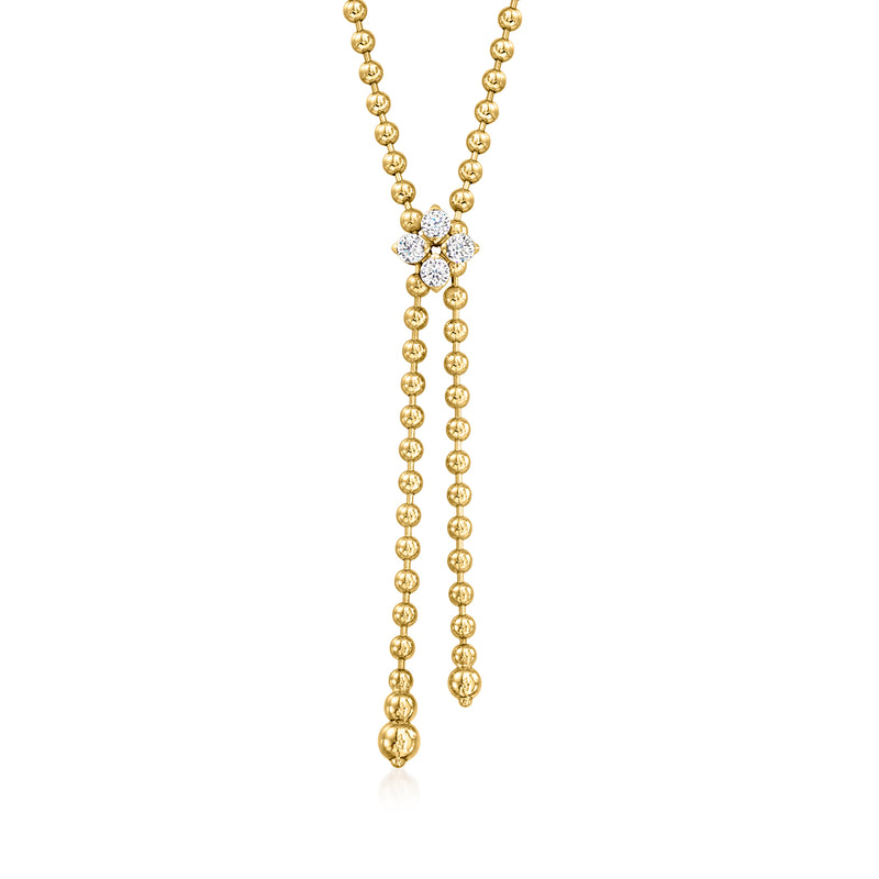Roberto Coin Love in Verona diamond lariat necklace in 18kt yellow gold, two-chain drop