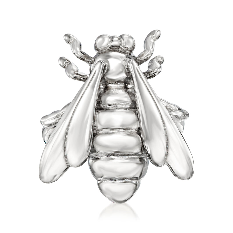 Italian sterling silver bumblebee ring with detailed body and raised wings