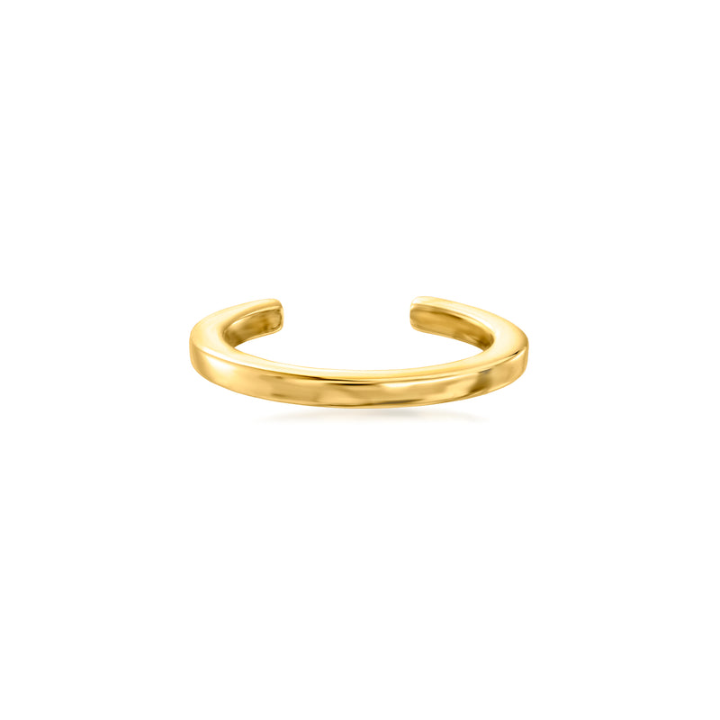 14kt yellow gold single ear cuff with smooth curved open design