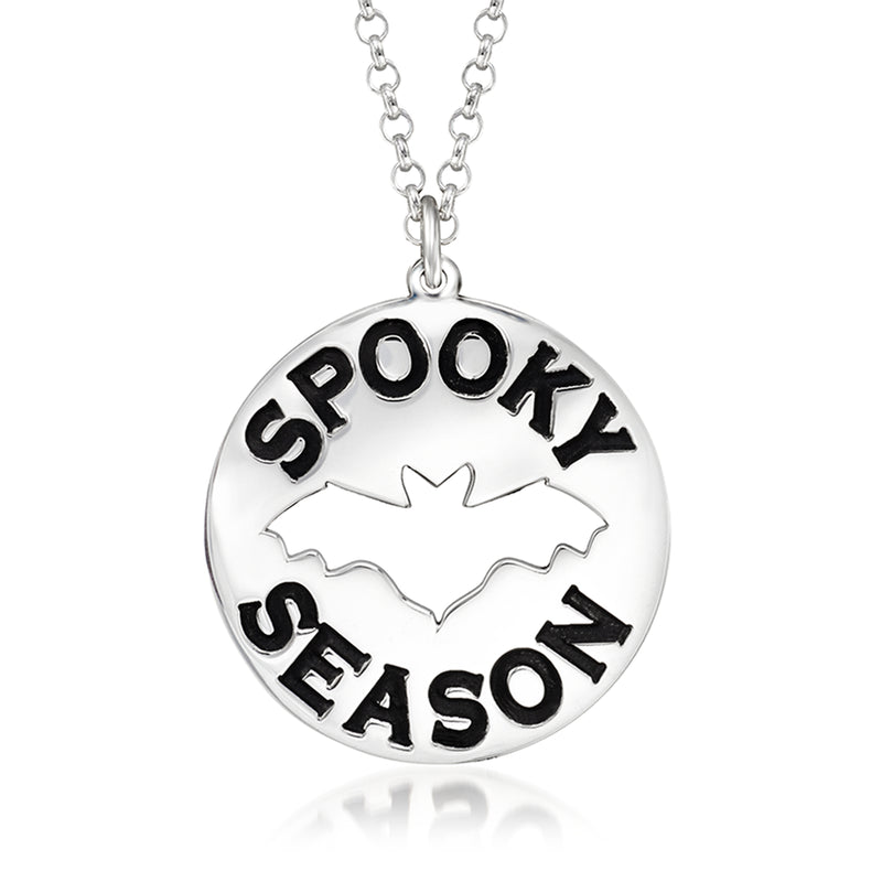 Round sterling silver pendant necklace with 