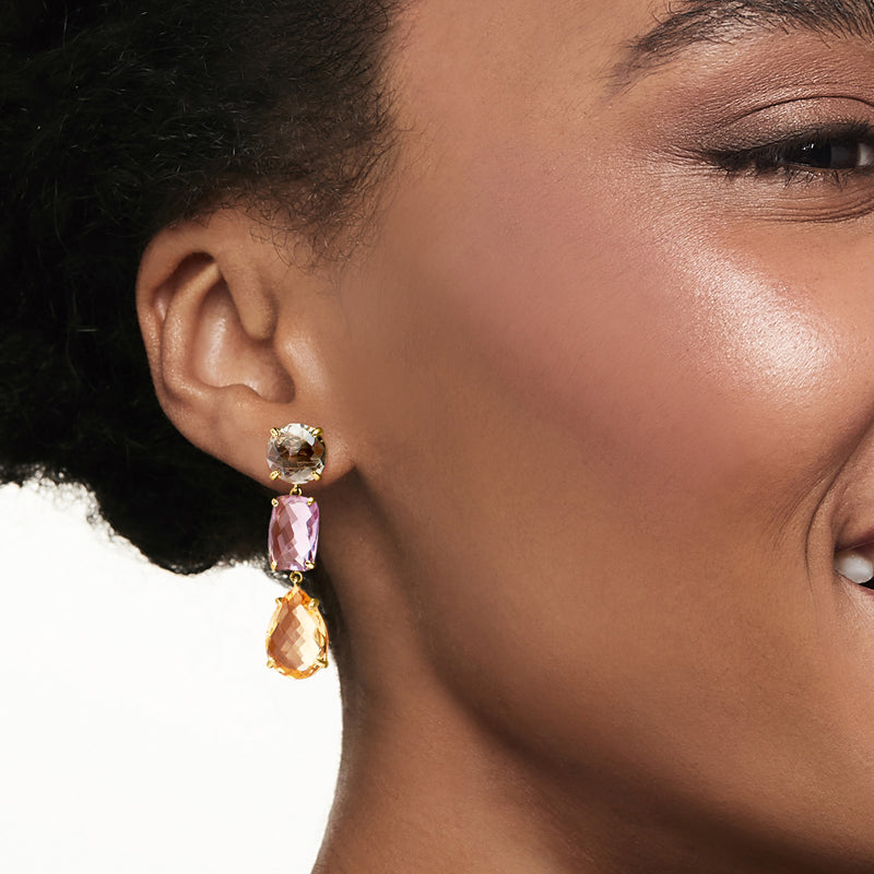 23.00 ct. t.w. Multi-Gemstone Drop Earrings in 14kt Yellow Gold