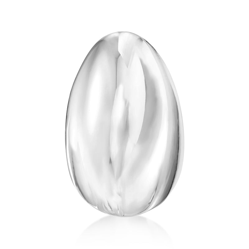 Sterling silver oval dome ring, smooth polished finish