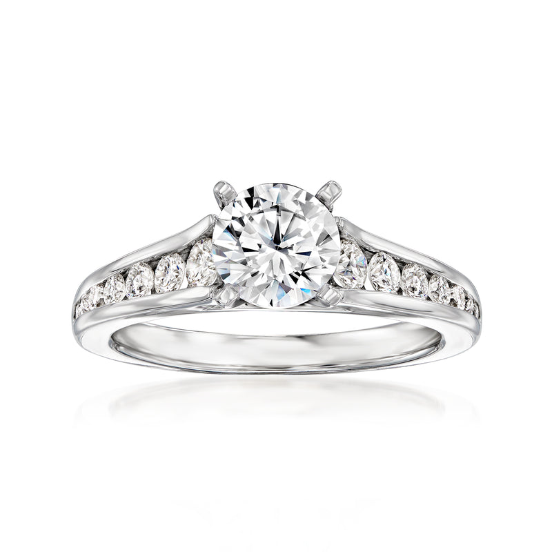 Gabriel Designs diamond engagement ring setting in white gold with split shank