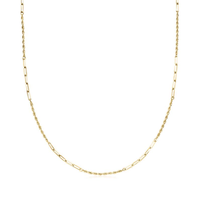 14kt yellow gold rope-chain necklace with small link detail