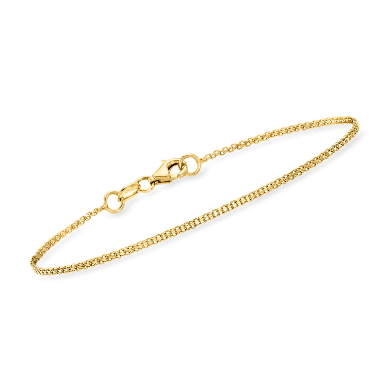 18kt yellow gold Bismark-link bracelet with clasp, fine chain links