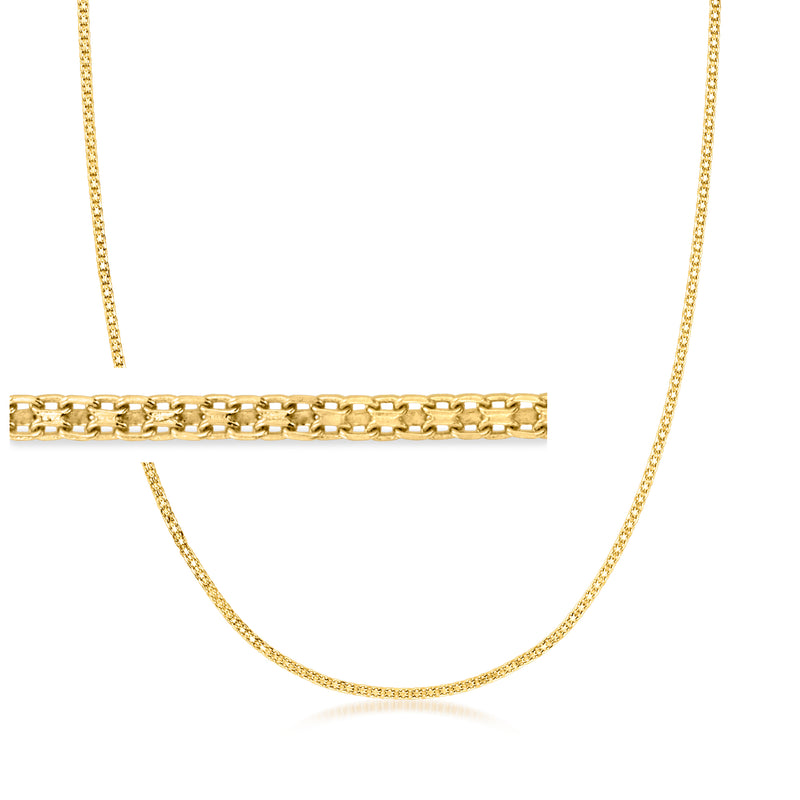 18kt yellow gold Bismarck-link chain necklace with polished interlocking links