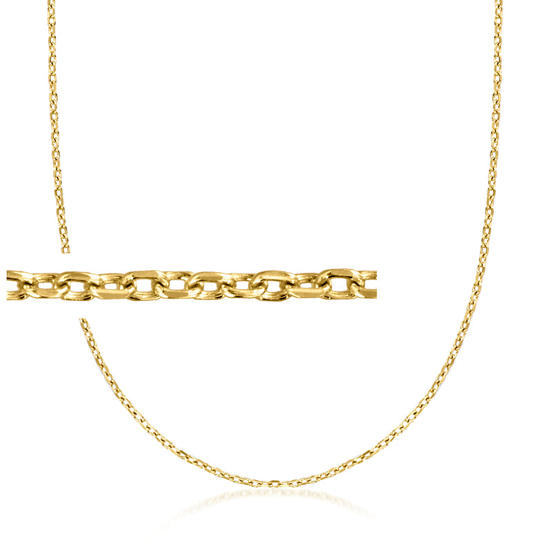 Gold over sterling cable-chain necklace with linked chain and small clasp