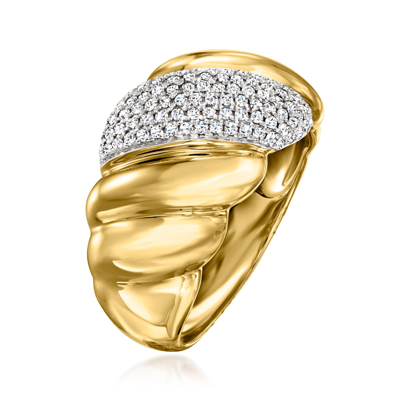 18kt yellow gold diamond shrimp ring